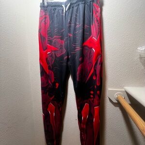 Vibrant Red and Black Men's Joggers
